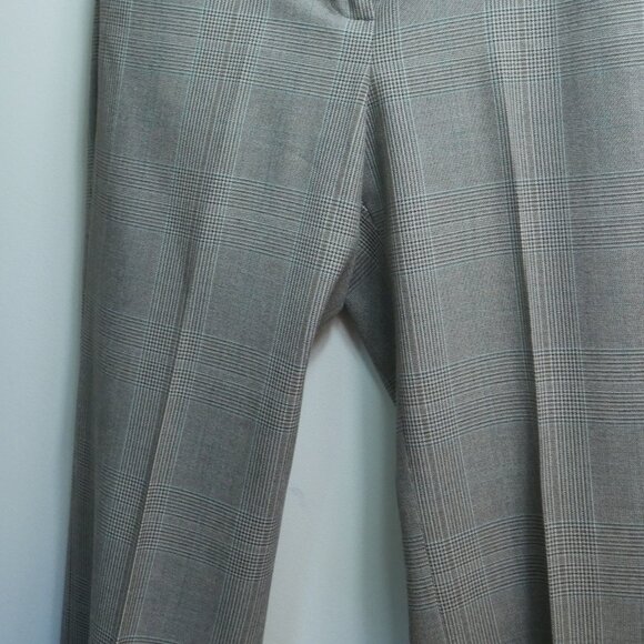 Ann Taylor LOFT Gray Plaid Dress Pants - Houndstooth Pattern - Women's Size 0P - Picture 5 of 13